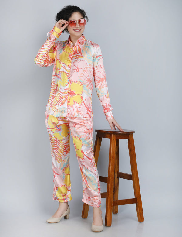 Tropical Paradise Satin Co-Ord Set