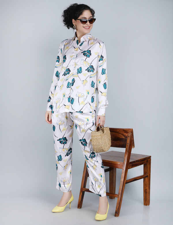 Tulip Blossom Satin Co-Ord Set