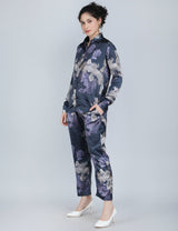 Midnight Floral Satin Co-Ord Set