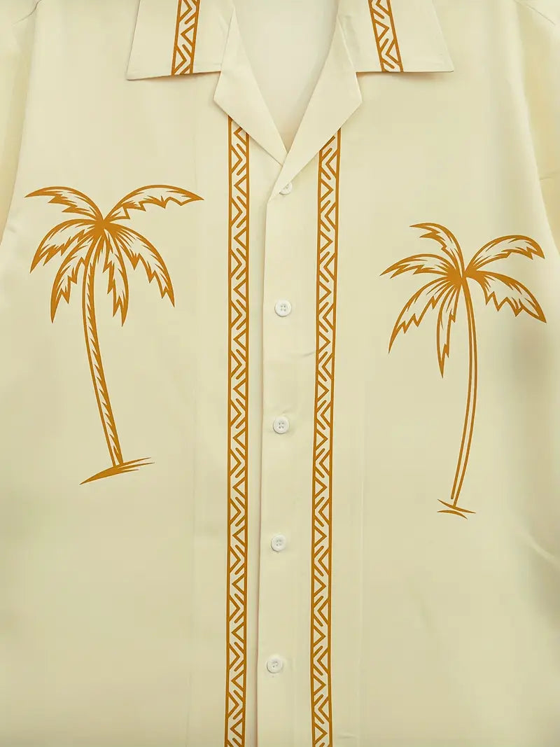 Men's Casual Palm Tree Beach Shirt