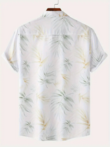 Tropical Leaf Printed Short Sleeve Shirt