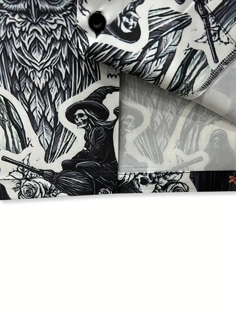 Men'S Skull Print Casual Shirt