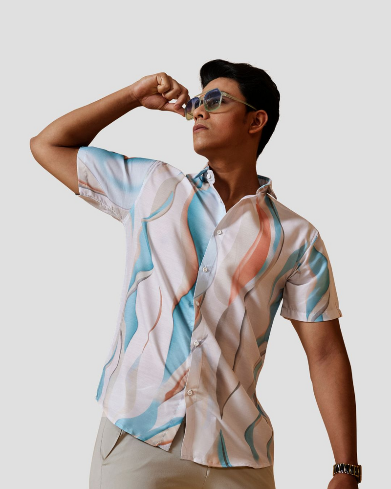 Wave Abstract Print Shirt