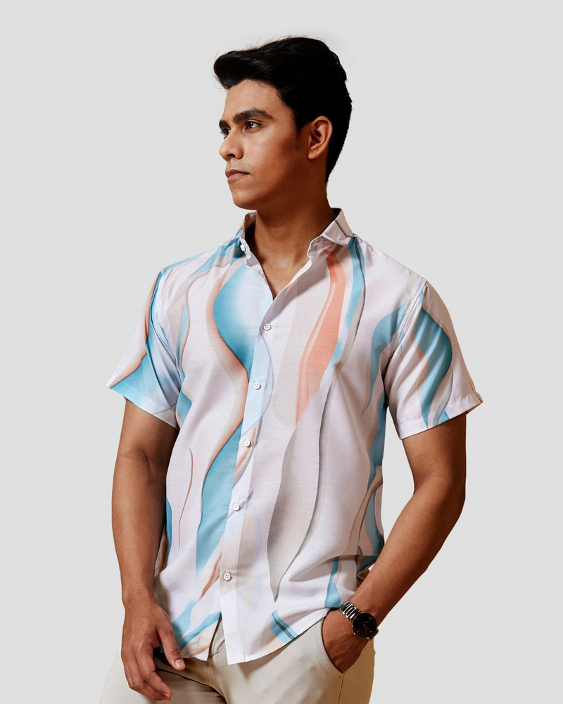 Wave Abstract Print Shirt