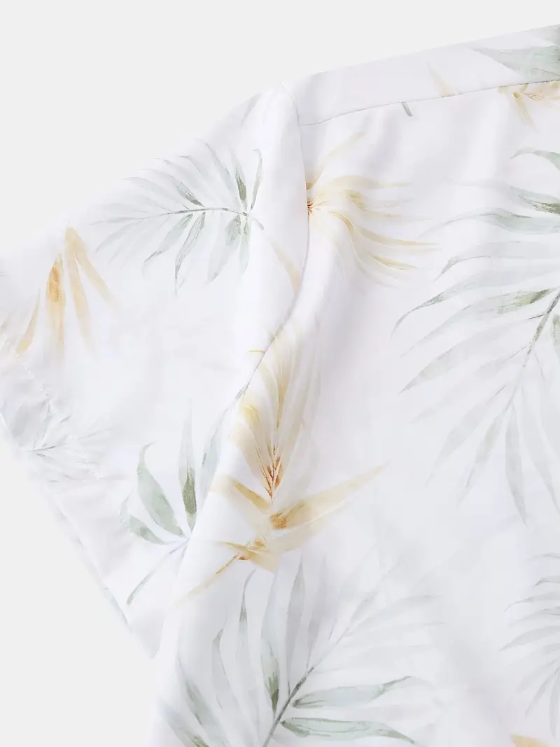 Tropical Leaf Printed Short Sleeve Shirt