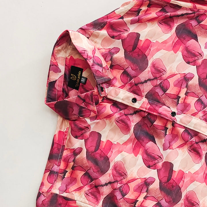 Abstract Print Red Shirt