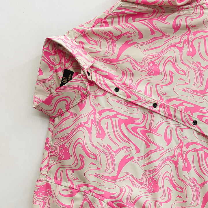 Abstract Print Pink Shirt