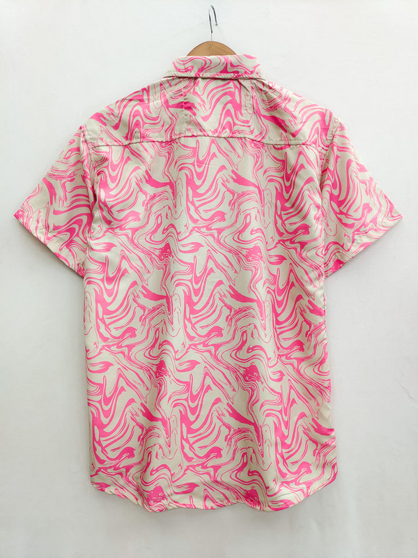 Abstract Print Pink Shirt