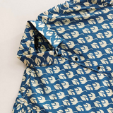 Blue Sanganeri Leaf Printed Shirt