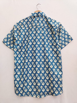 Blue Sanganeri Leaf Printed Shirt