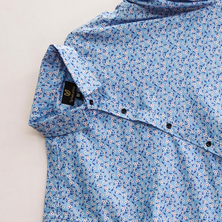 Blue Floral Printed Shirt