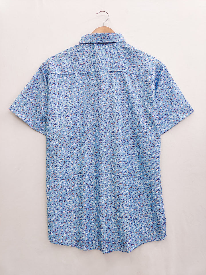 Blue Floral Printed Shirt