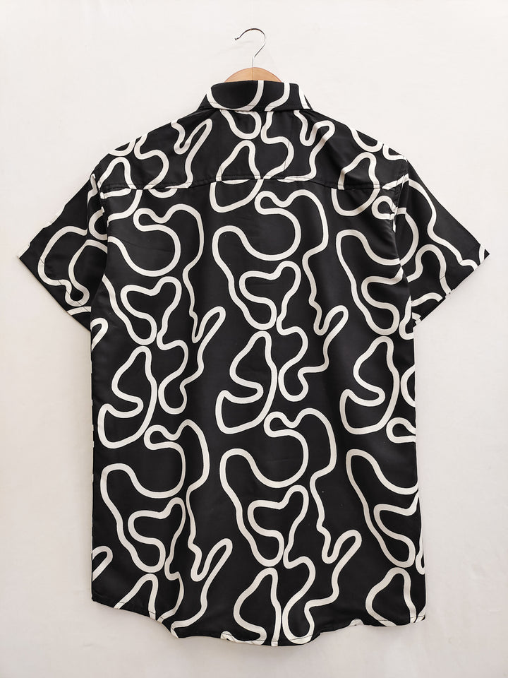 Black Abstract Print Shirt