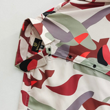 Abstract Print Off White Shirt