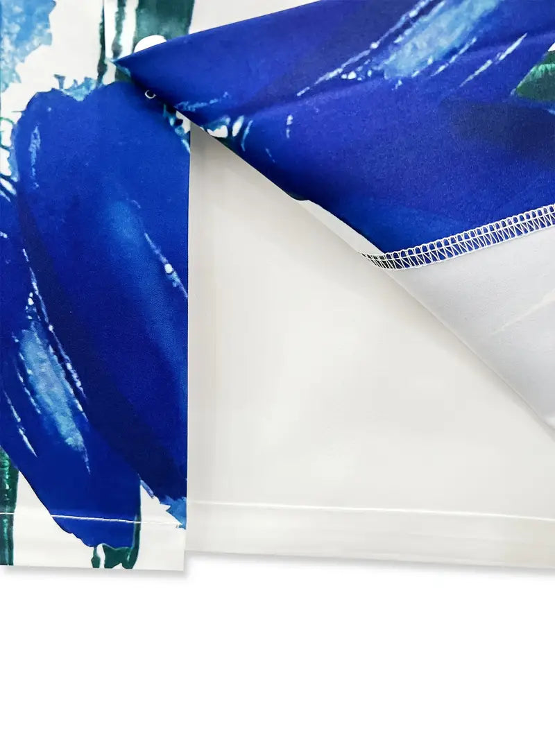 Men's Tropical Blue Floral Print Shirt