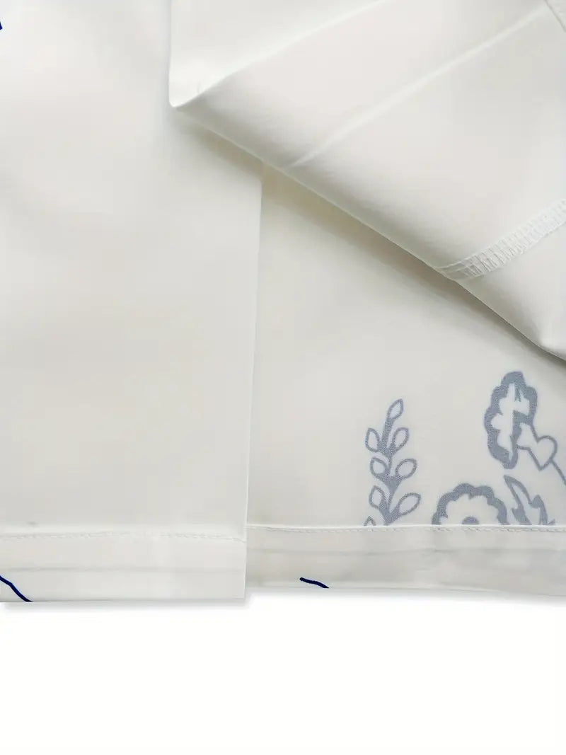 Men's Casual Attire Floral Print Short Sleeve Shirt