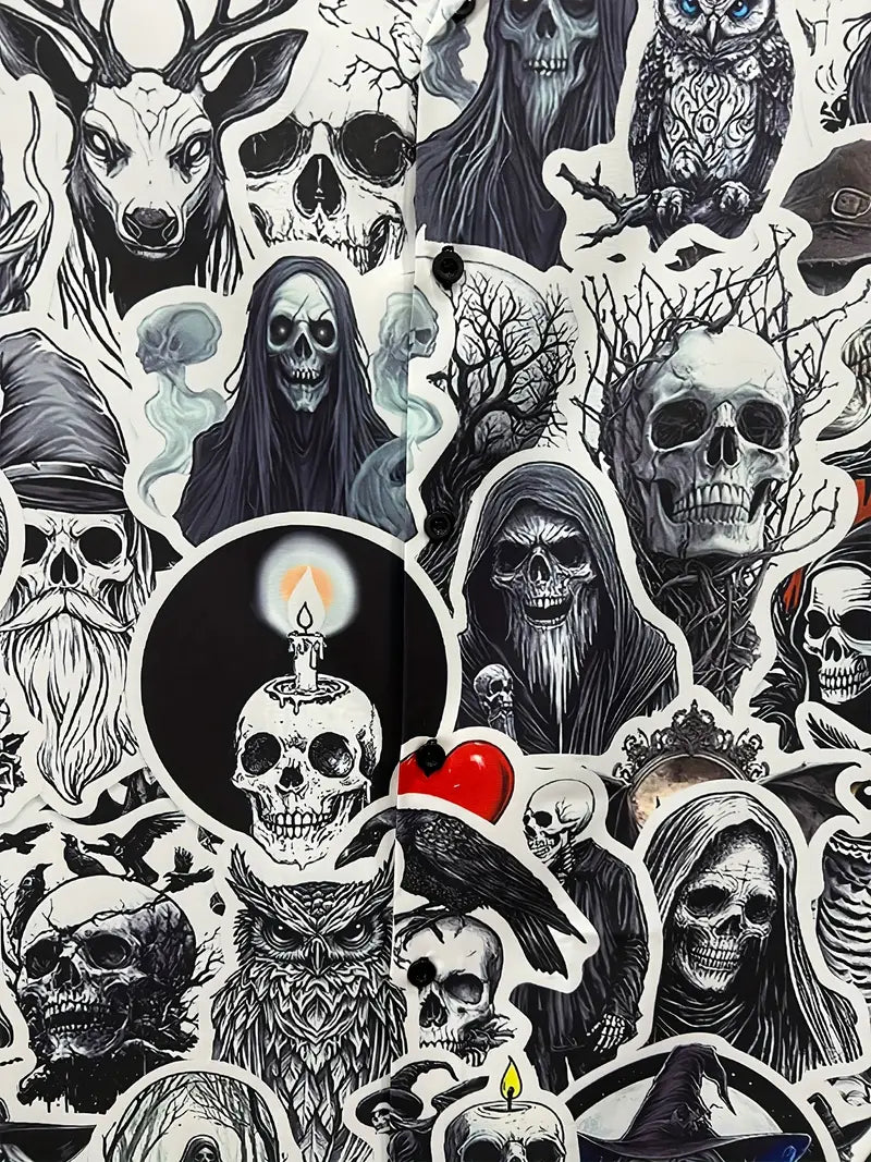 Men'S Skull Print Casual Shirt