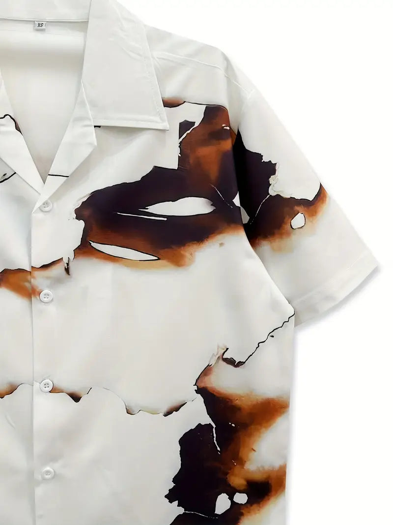 Men's Trendy Hawaiian Style Flame Print Shirt