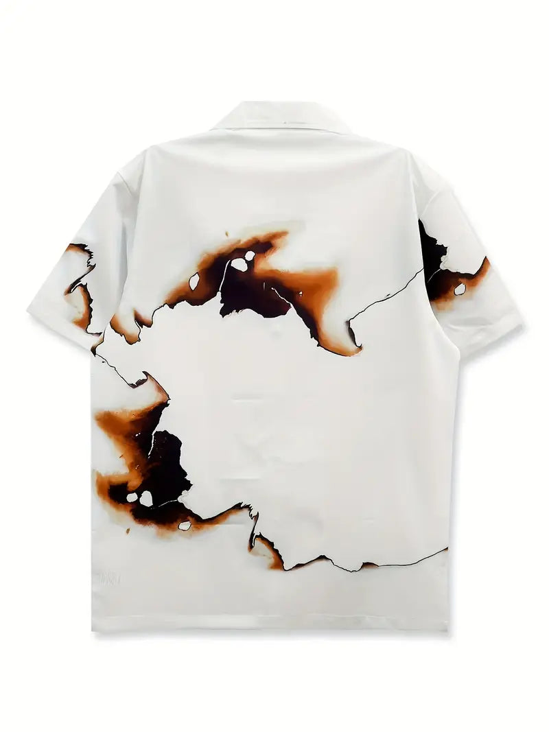 Men's Trendy Hawaiian Style Flame Print Shirt