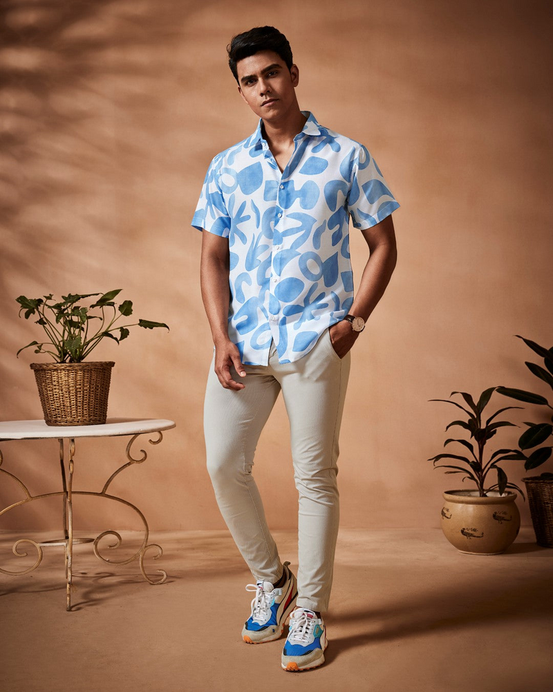 Aquatic Prints White Shirt