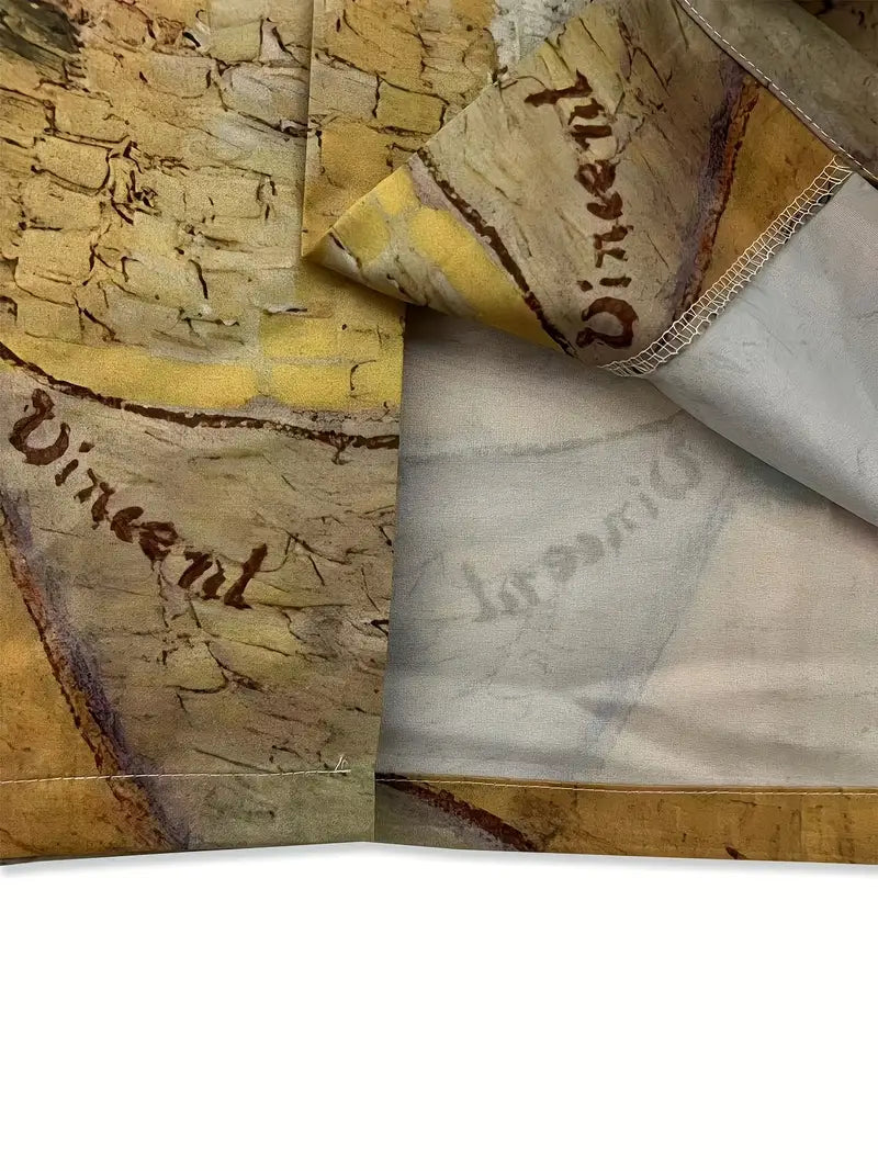 Men'S Casual Sunflower Flower Stretch Printed Shirt