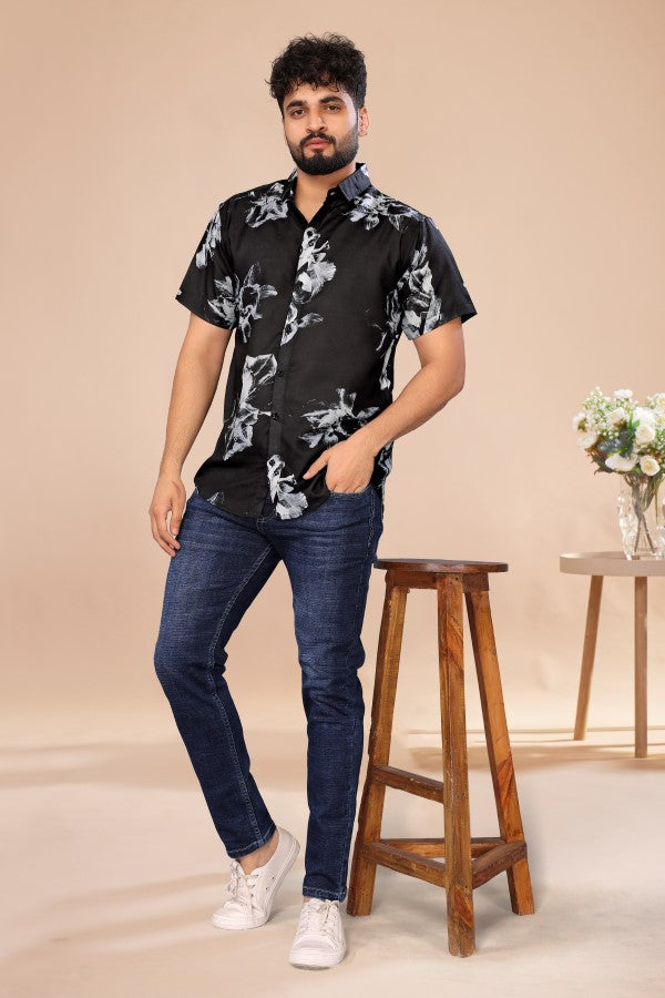 Exotic Black Casual Printed Shirt