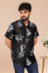 Exotic Black Casual Printed Shirt