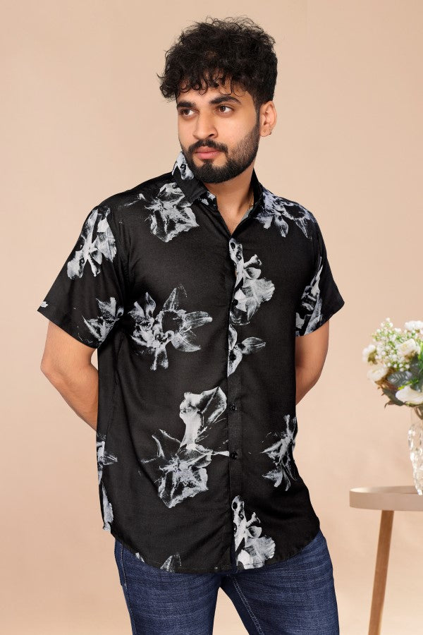 Exotic Black Casual Printed Shirt