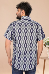 Blue Ikat Casual Printed Shirt