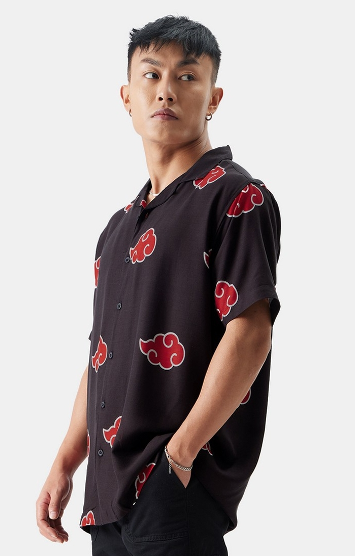 Akatsuki Pattern Printed Short Sleeve Shirt