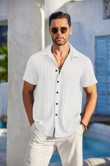 White Sugarcane Popcorn Textured Shirt