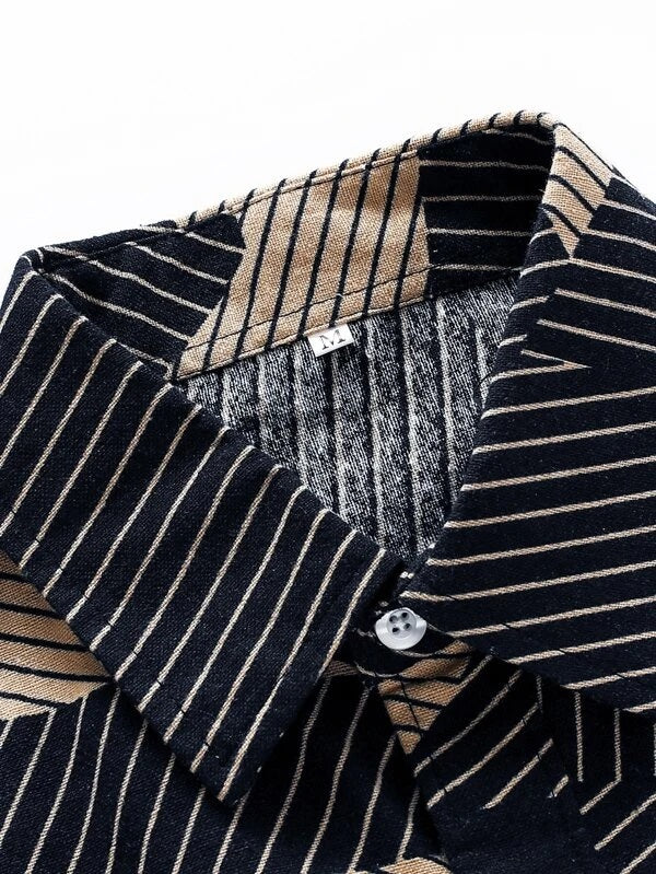 Striped & Geo Print Shirt