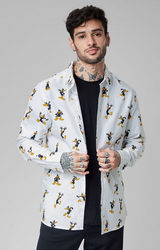 Duck White Printed Casual Shirt