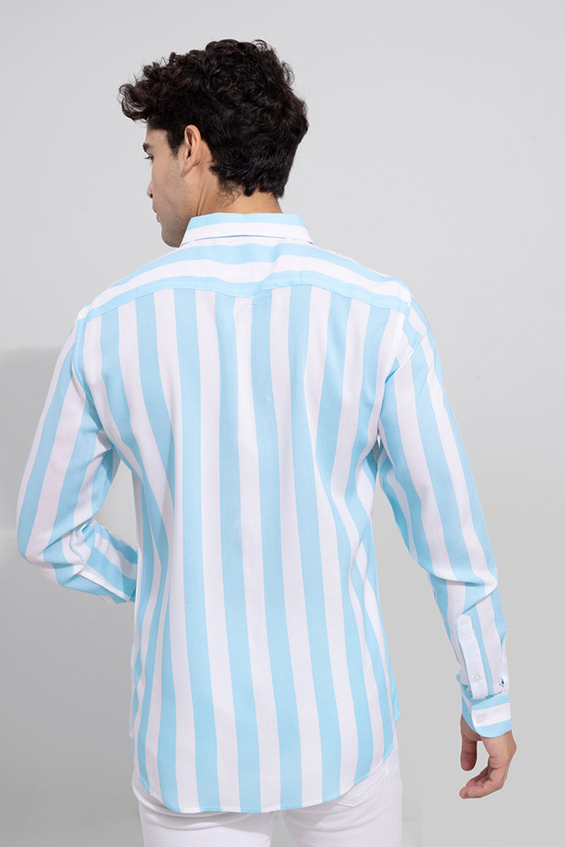 Attrayant Sky Blue Print Shirt