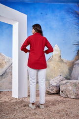 Red Long Plain Shirt