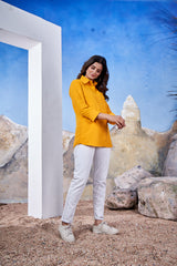 Yellow Long Plain Shirt