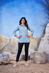 Sky Blue Long Plain Shirt