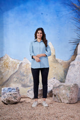 Sky Blue Long Plain Shirt