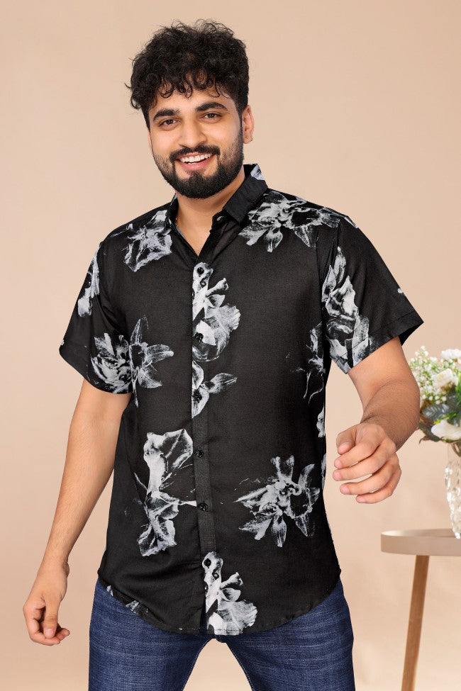 Exotic Black Casual Printed Shirt