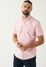 Short Sleeve Stripe Oxford Shirt