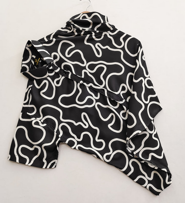 Black Abstract Print Shirt