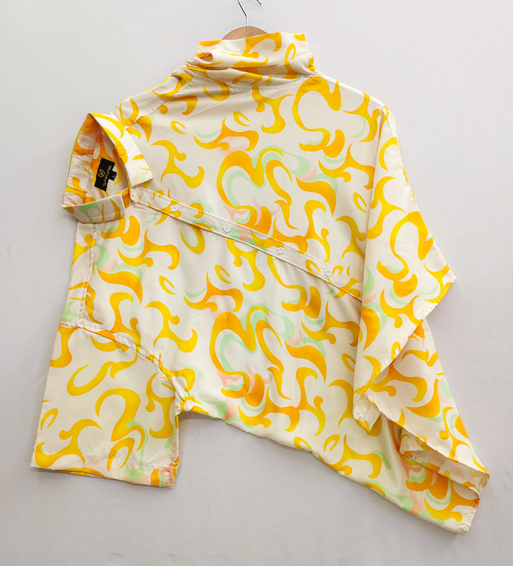 Abstract Print Yellow Shirt