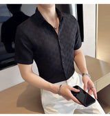 Black Popcorn Textured Shirt