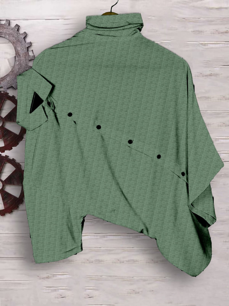 Green Check Popcorn Textured Shirt