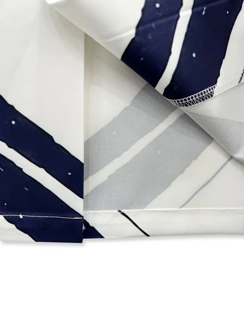 Men's Casual Blue Floral Print Shirt