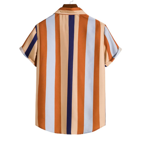 Striped Printed Short Sleeve Shirt