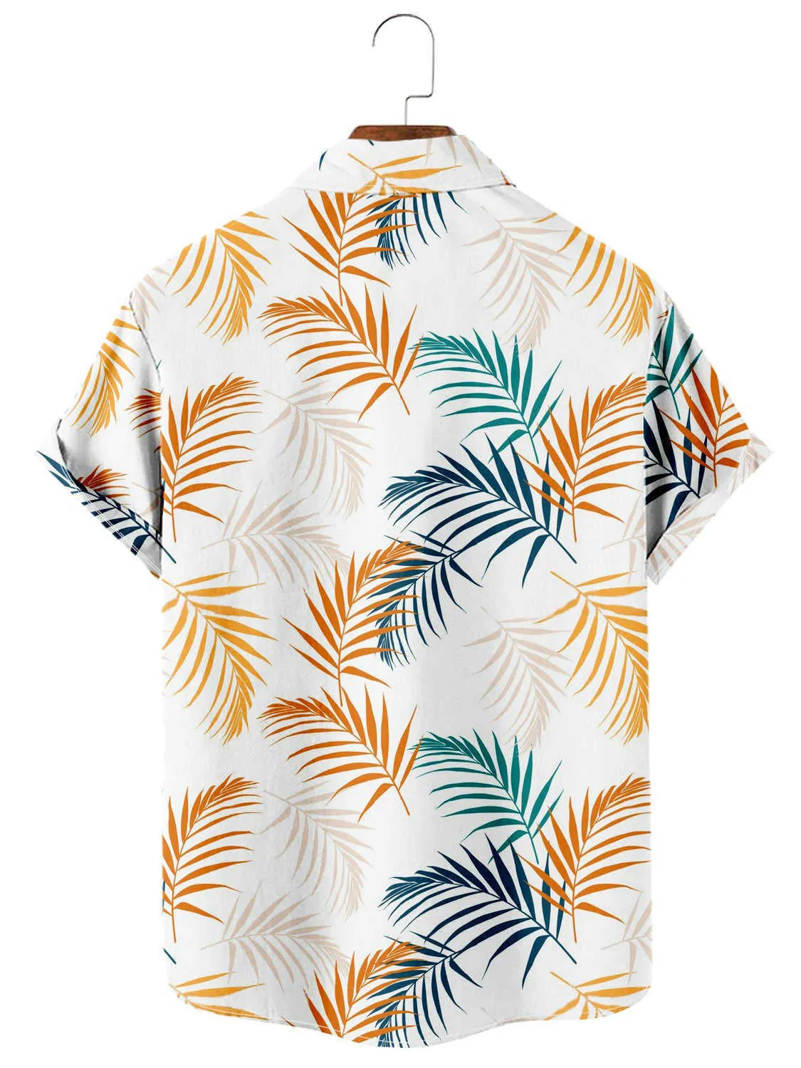 Leaf Print Short Sleeve Shirt