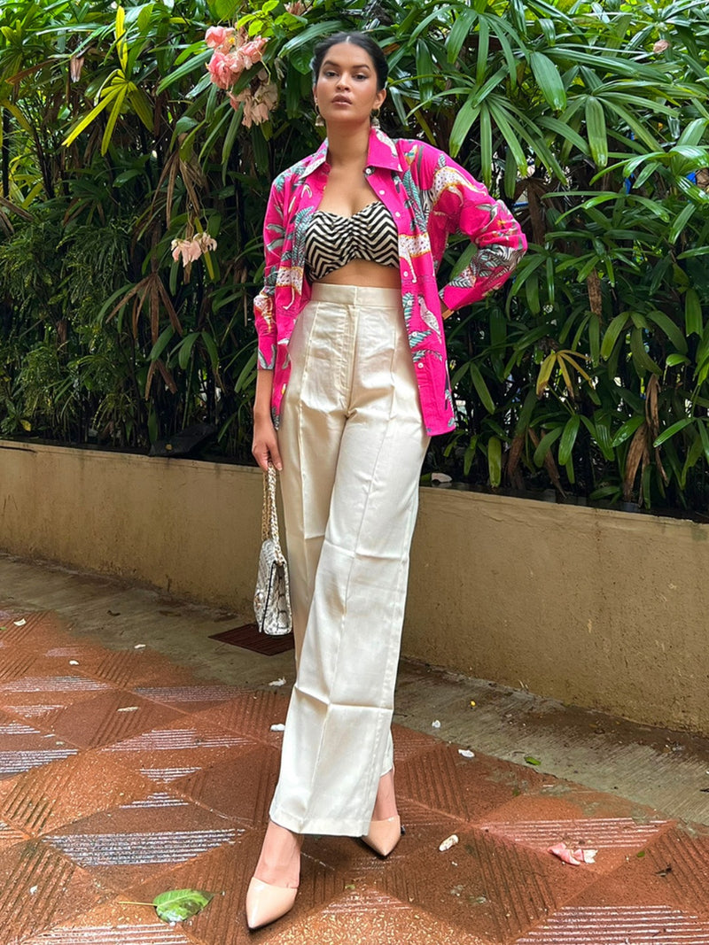 Magenta Safari Print Shirt