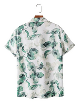 Leaf Printed Short Sleeve Shirt