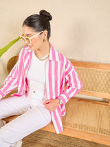 Pink & White Striped Shirt